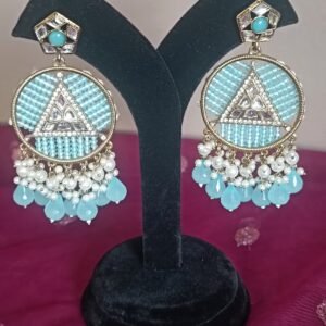 Bollywood Earrings Cyan