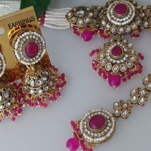 Golden Stones Megenta Pearls