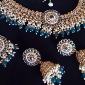 Golden stones Ink Blue Pearls
