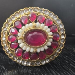 Magenta Silver Round